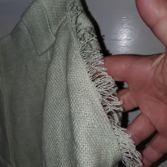 Linen hi waist cuffed shorts boho preppy mint sz s NWT - Picture 4 of 9